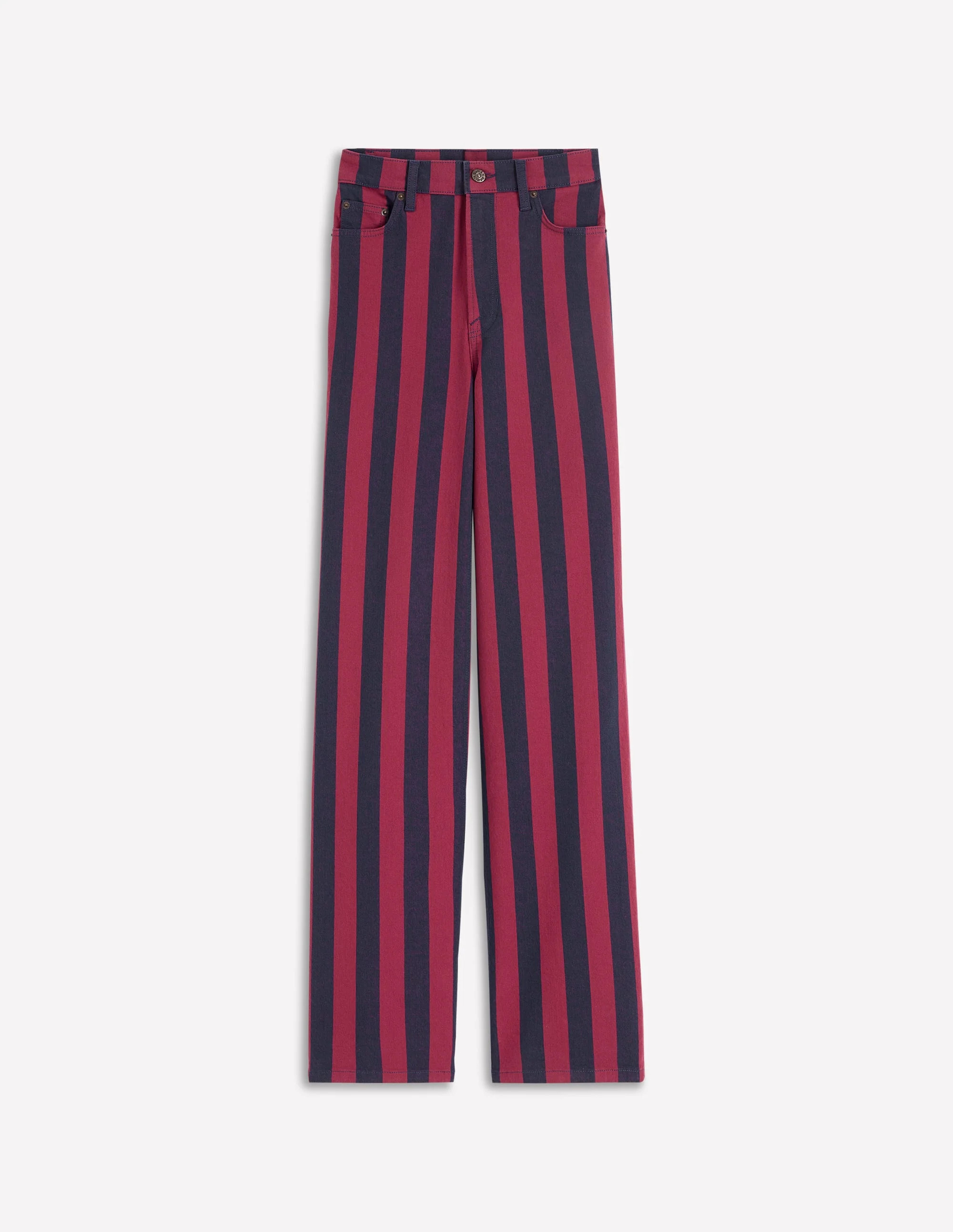 High Rise Column Leg Jeans-Red and Navy Stripe | Boden (US)