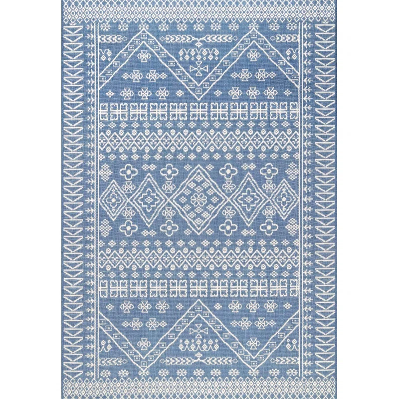 Zahara Blue Indoor / Outdoor Area Rug | Wayfair North America