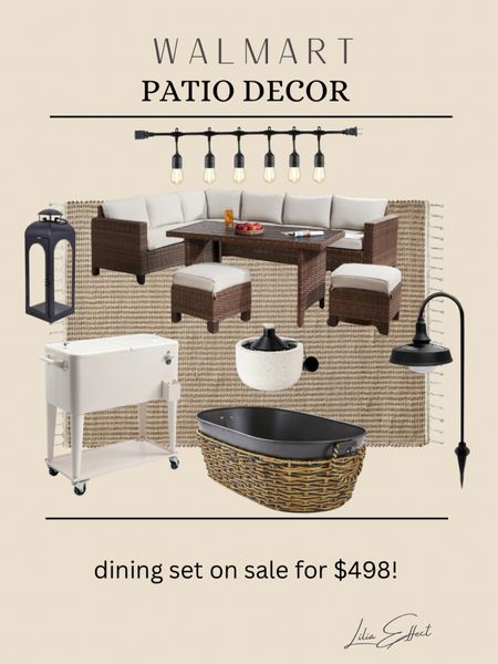 Walmart patio decor 

Dining set • outdoor furniture • Memorial Day • summer outdoors • lanterns • backyard lights • solar walkway lights • fire table top • cooler cart • aesthetic patio • wicker galvanized tub • outdoor rug 

#LTKSaleAlert #LTKHome