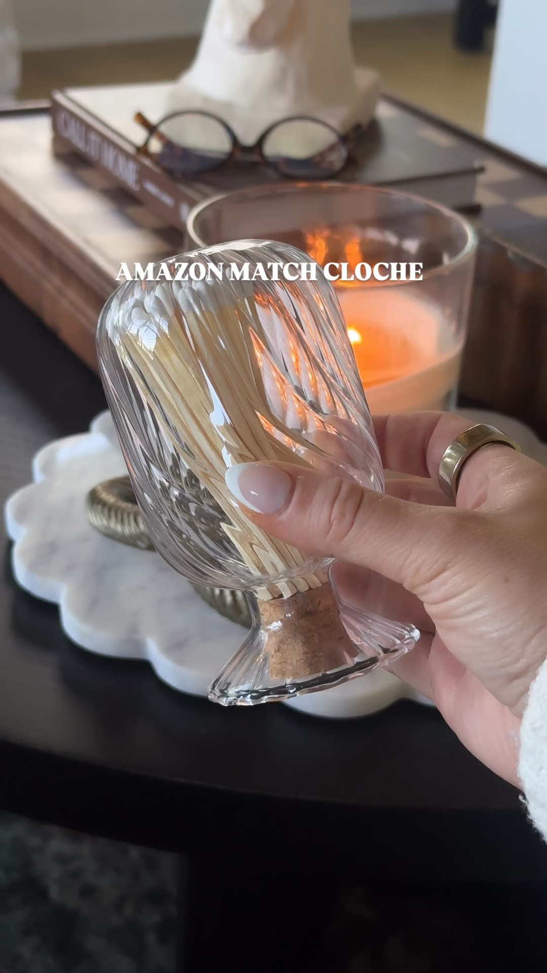 $13 glass match cloche and matches (sold separately) 

#LTKHome