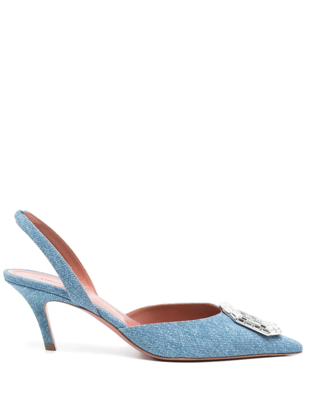 Amina Muaddi 60mm Camelia gem-embellished Pumps | Blue | FARFETCH | Farfetch Global