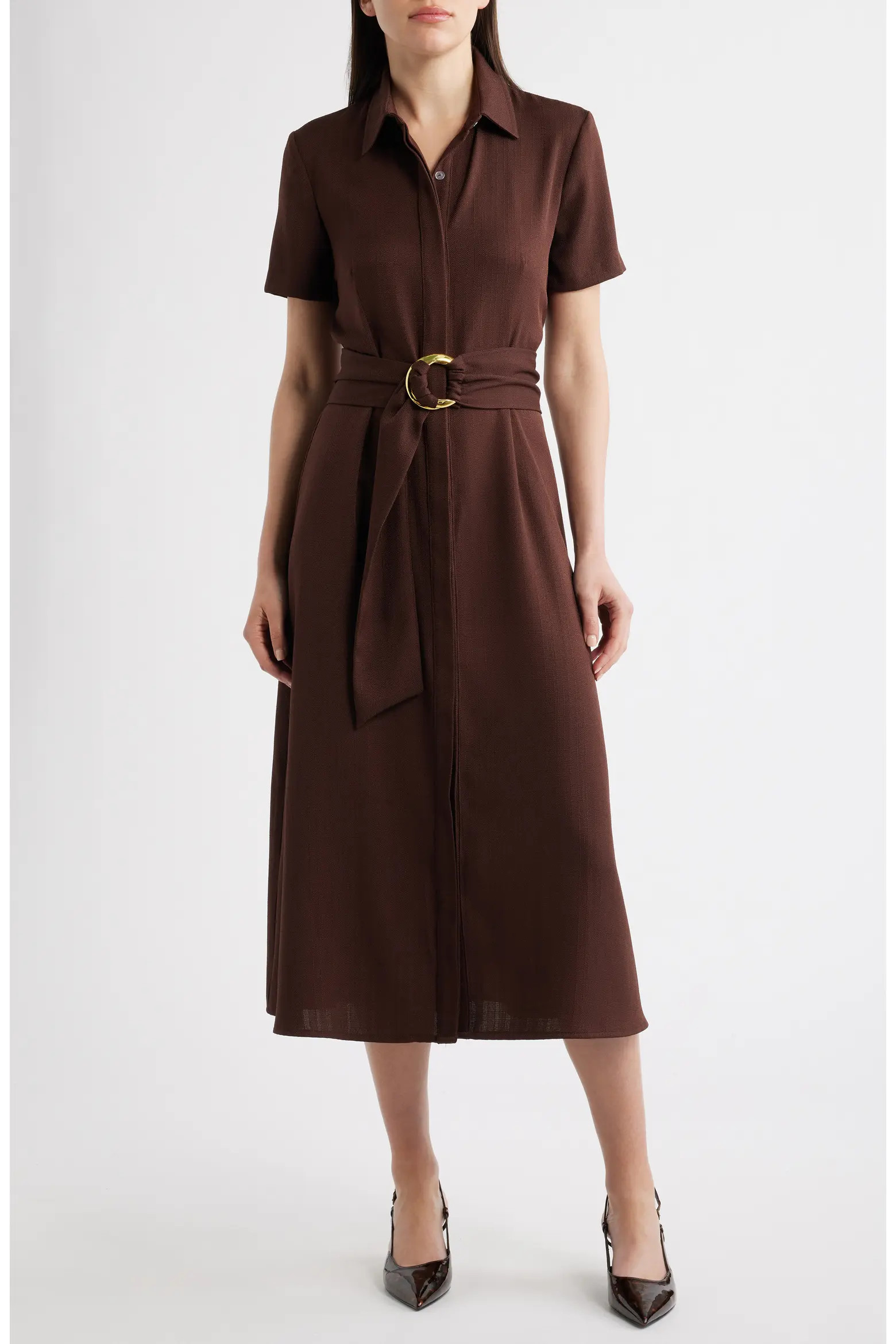 Belted Midi Shirtdress (Women) | Nordstrom | Nordstrom