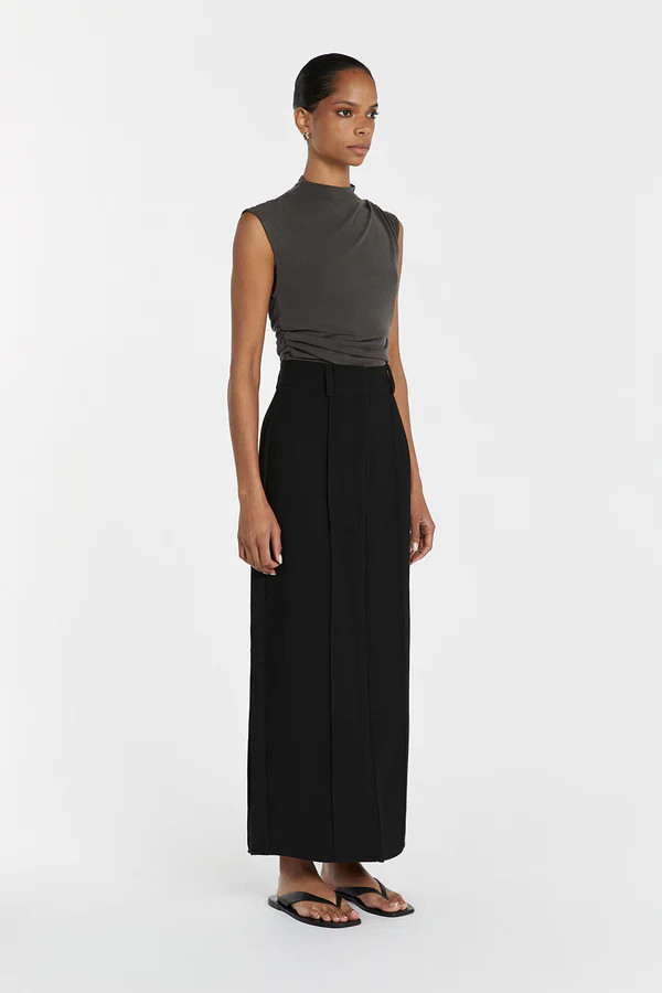 ROWAN BLACK MIDI SKIRT | DISSH