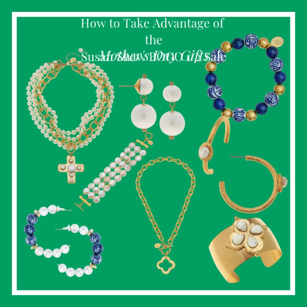 Mother’s Day gifts. Mother’s Day gift guide. Susan shaw jewelry. Blue and white jewelry  