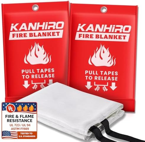 KANHIRO Fire Blanket Emergency for Home Kitchen - Fiberglass Fire Suppression Blanket Great for S... | Amazon (US)