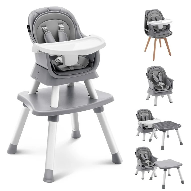 HARPPA 8 in 1 Baby High Chair, Convertible Highchair for Babies and Toddlers, Gray | Walmart (US)