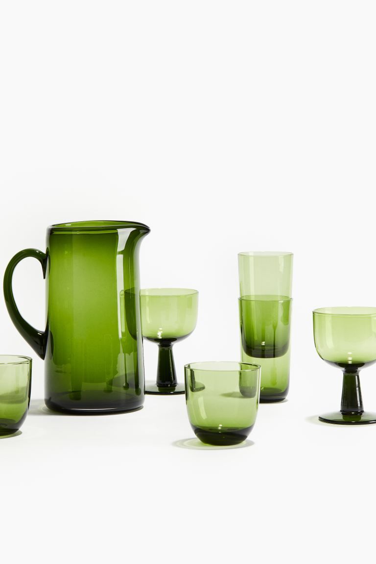 Tapered Glass Pitcher - Olive green - Home All | H&M US | H&M (US + CA)