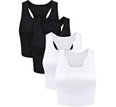 Boao 4 Pieces Basic Crop Tank Tops Sleeveless Racerback Crop Sport Top for Women | Amazon (US)