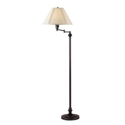 59" 3-way Metal Swing Arm Floor Lamp Dark Bronze - Cal Lighting | Target