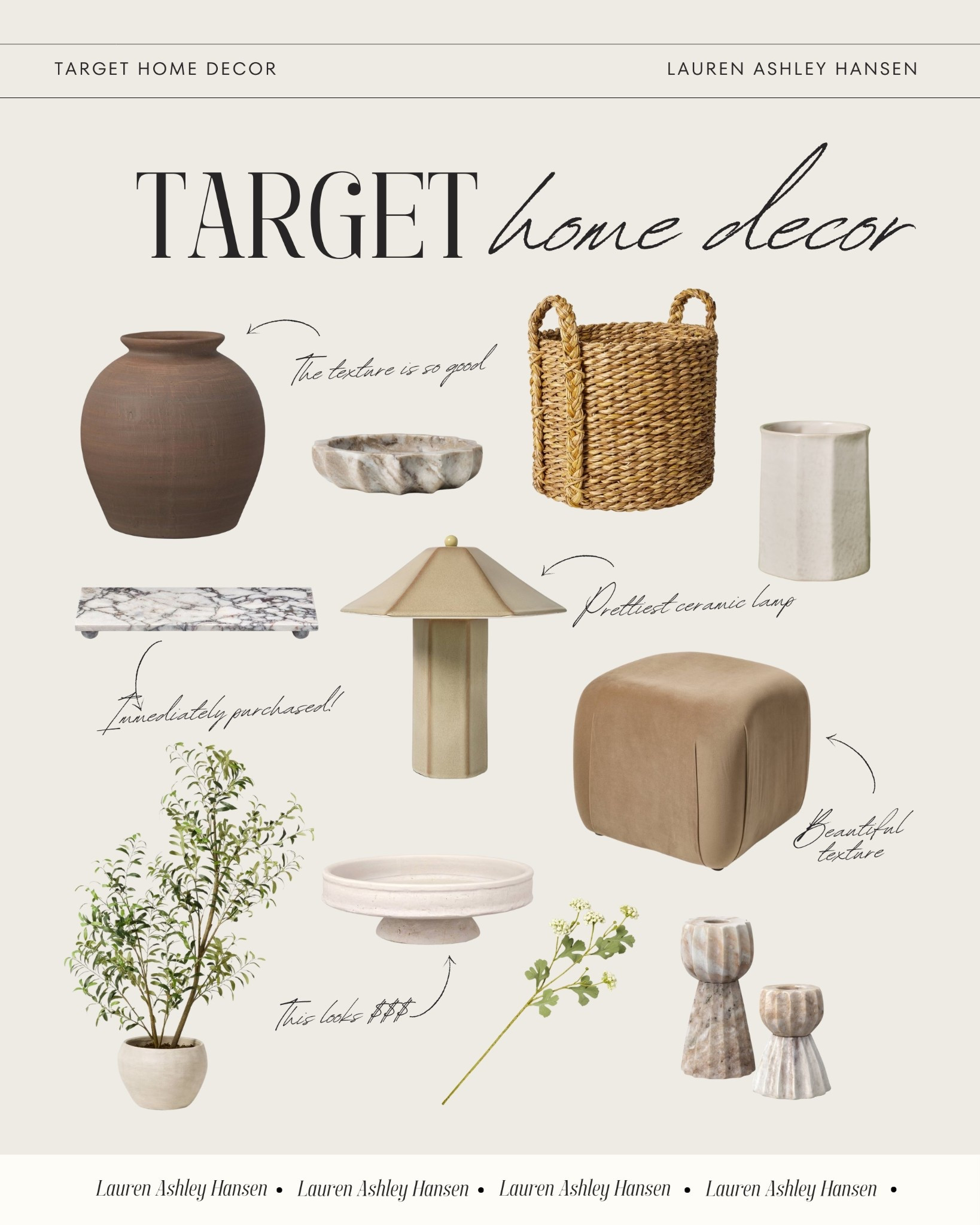 Target’s new home arrivals have been screaming $$$ designer!! The organic textured, high-end finishes, and neutral tones are just too good. A few of my favorites! 

#LTKHome #LTKSaleAlert