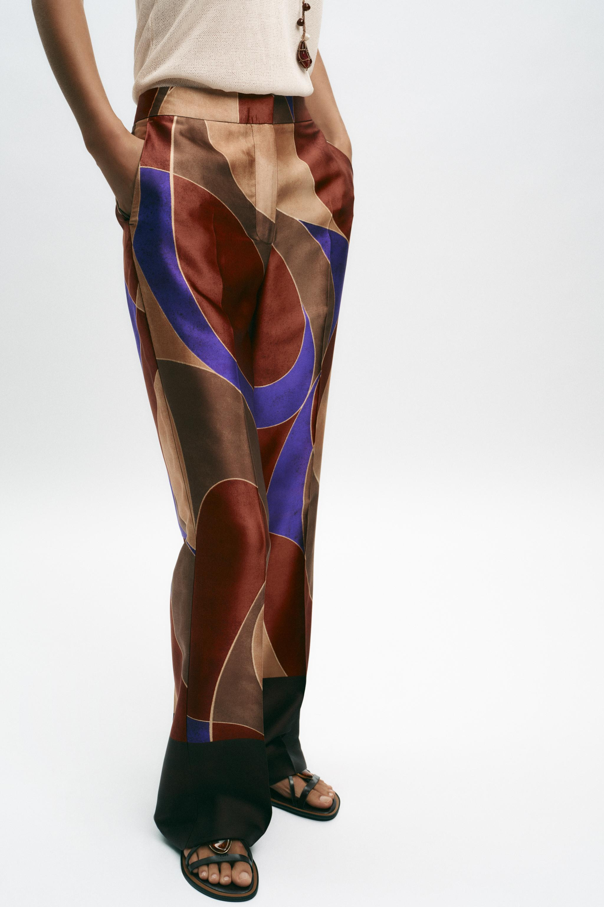 PRINTED SATIN PANTS | Zara US