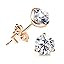 "STUNNING FLAME" 18K Gold Plated Silver Brilliant Cut Simulated Diamond Cubic Zirconia Stud Earri... | Amazon (US)