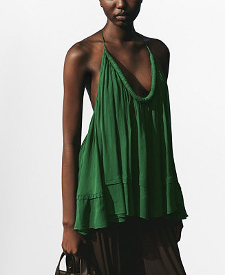 Women's Pleated Back Neckline Top | Macy's