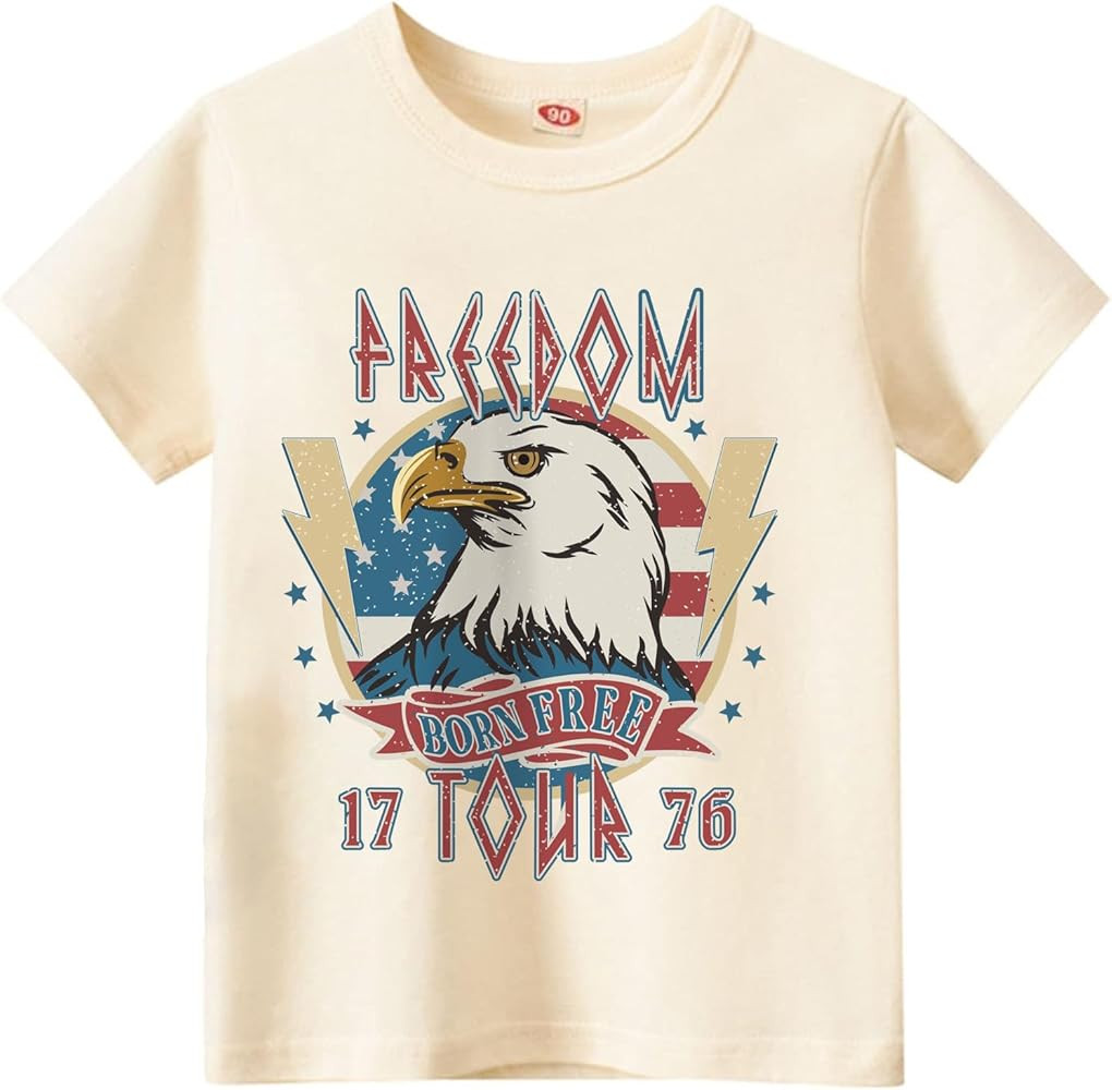 Kids Boys American Flag Shirts 4th of July T-Shirt Toddler Girls Cotton Patriotic Tops Tee Indepe... | Amazon (US)