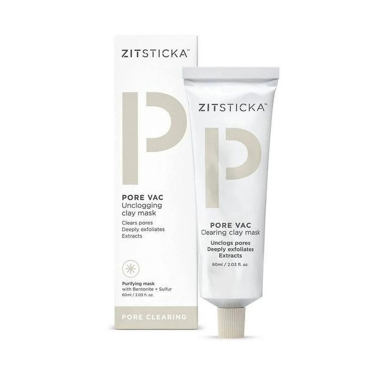 PORE VAC by ZitSticka, Unclogging Clay Purifying Mask, Clears Pores - 2.03 fl oz | Walmart (US)