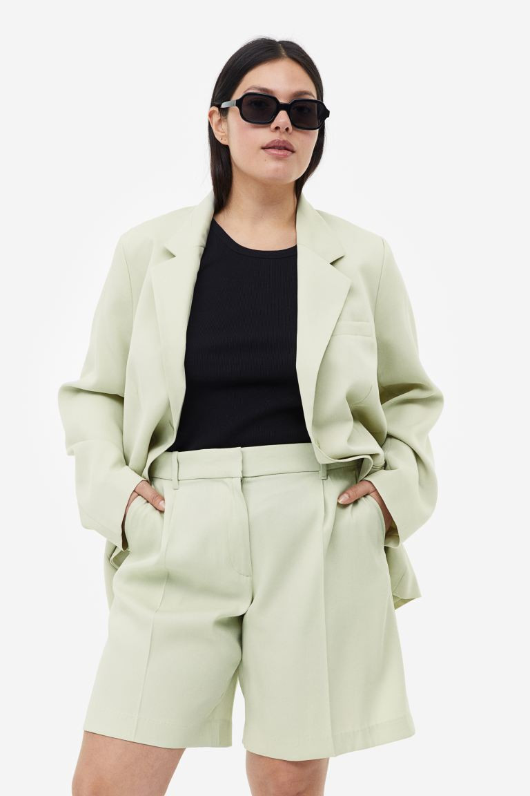 Bermuda en twill - Vert clair - FEMME | H&M FR | H&M (FR, IT, ES, PT, BE)