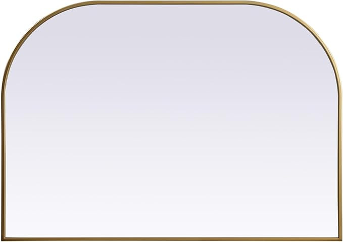 Illuminate, Metal Frame Arch Mirror 42X30 Inch in, Modern, Brass | Amazon (US)