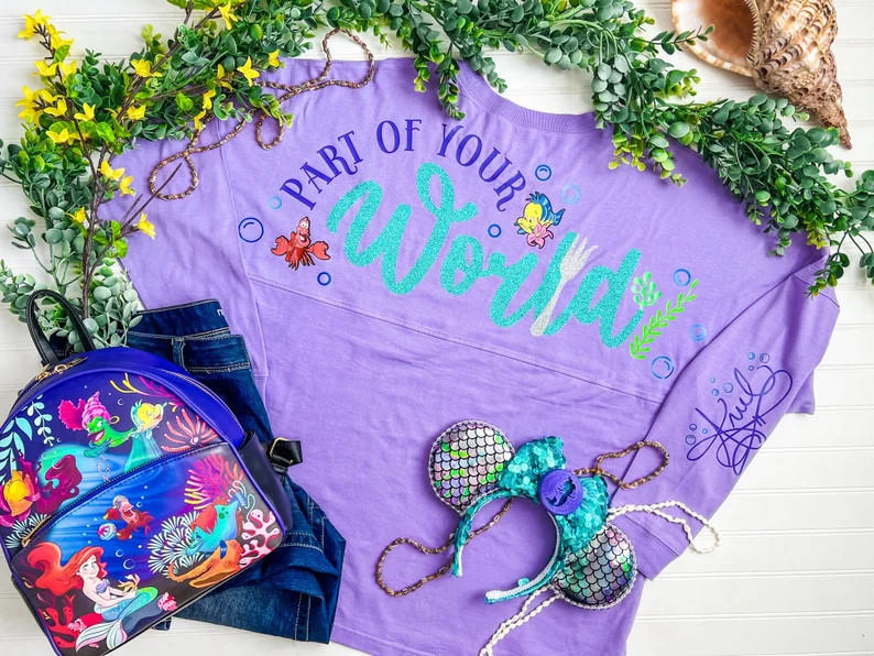 Ariel Disney Princess Jersey Little Mermaid Jersey Shirt Part of Your World Under the Sea Sebasti... | Etsy (US)