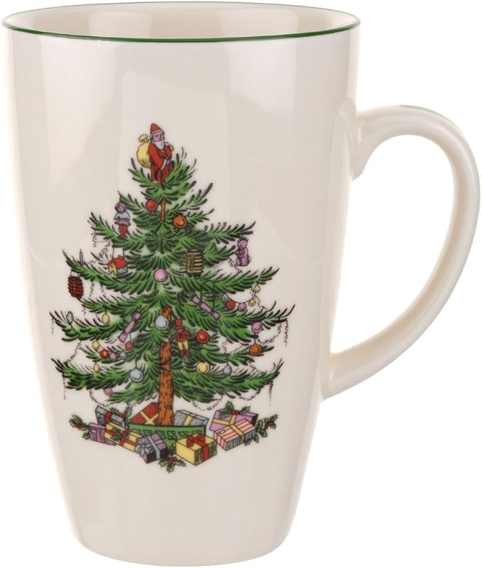 Spode Christmas Tree Latte Mug - 22 Oz Holiday Coffee Cup for Tea, Hot Cocoa, & More - Classic Gr... | Amazon (US)