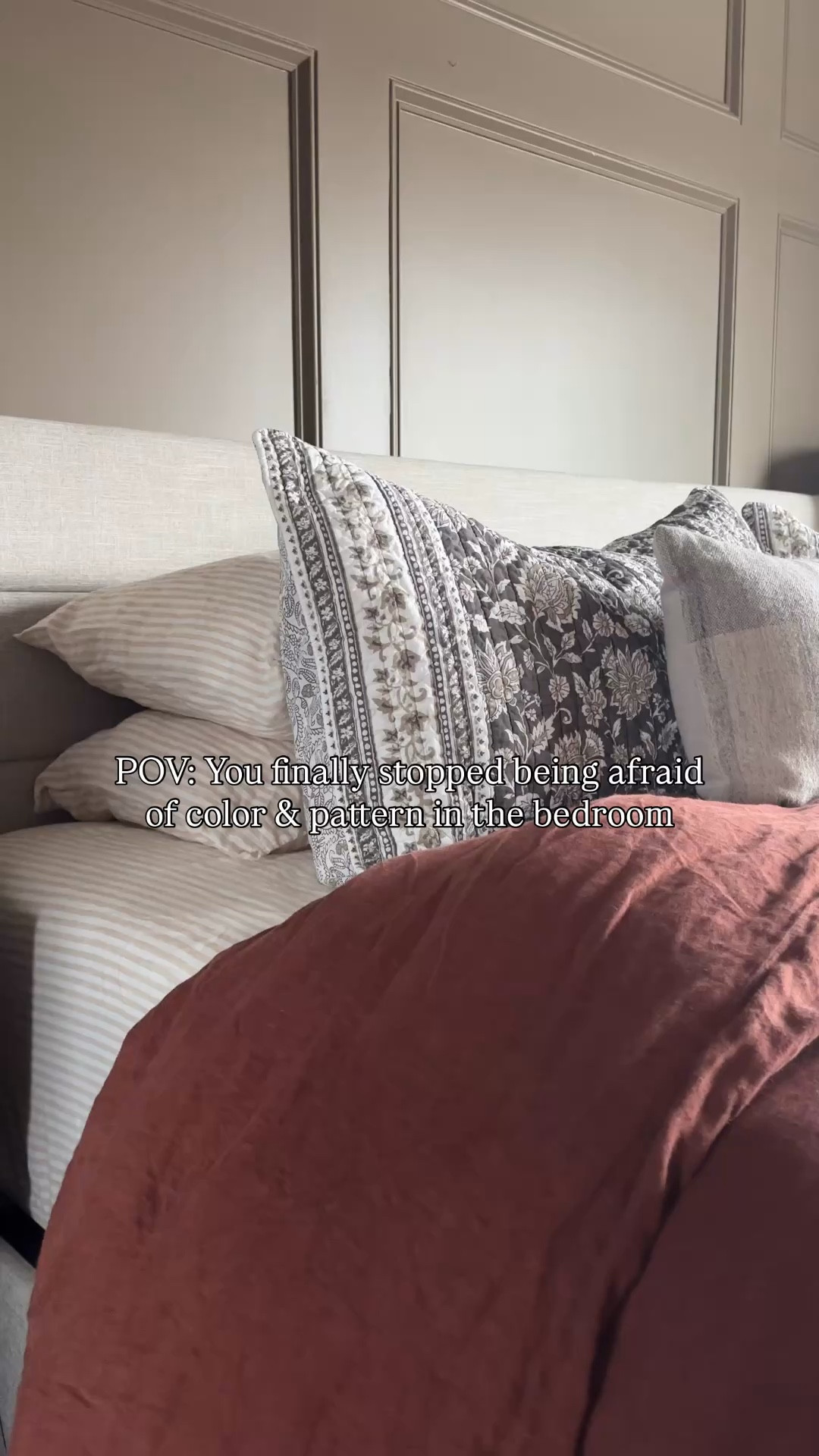 Winter to spring transitional bedding 

Colorful bedding, pattern bedding, striped linen sheets, Bordeaux duvet, floral quilt and sham set, throw pillows, bedroom decor, upholstered bed frame 

#LTKSeasonal #LTKHome