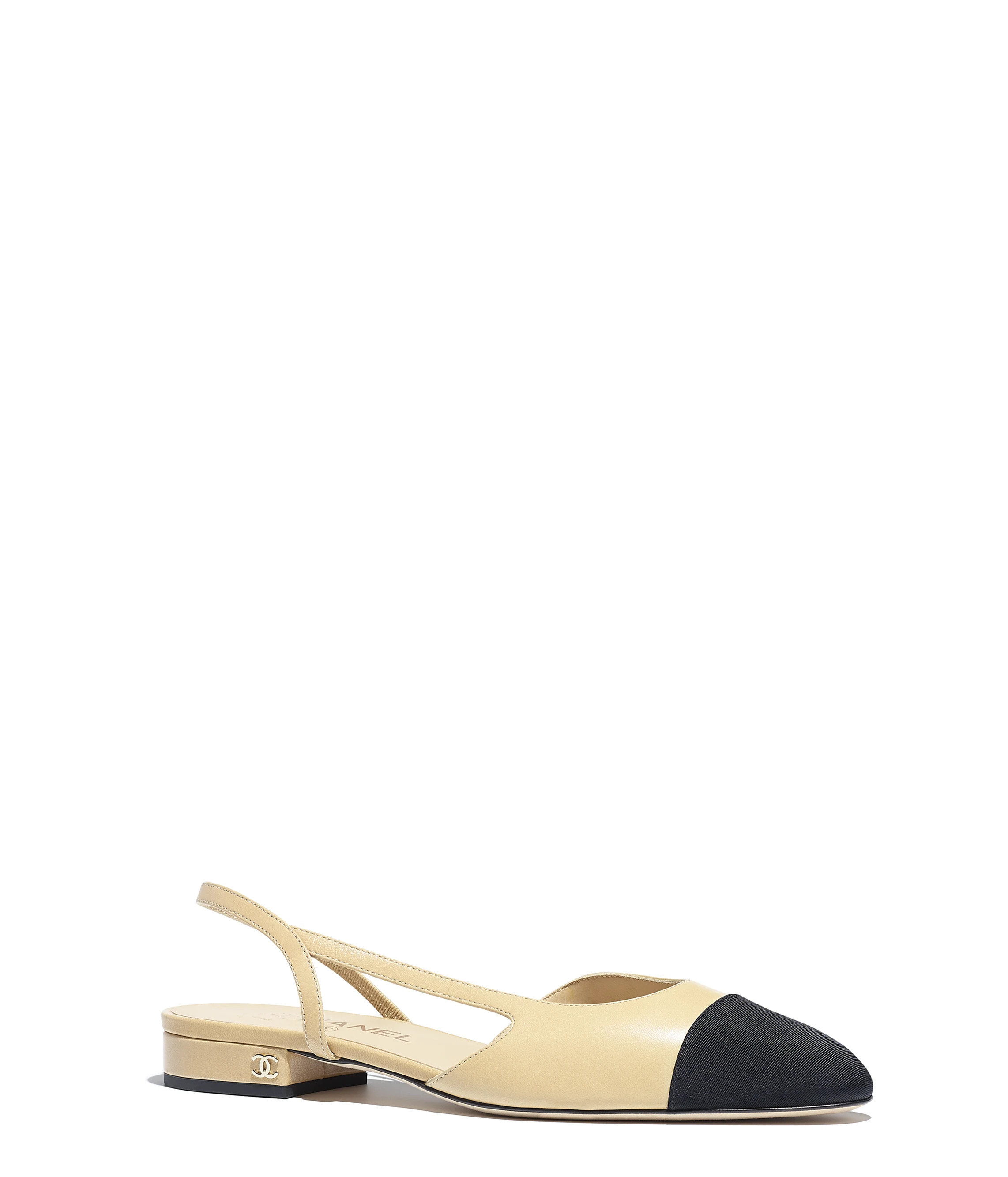 Slingbacks

            
		Goatskin & Grosgrain
	
		Beige & Black | Chanel, Inc. (US)