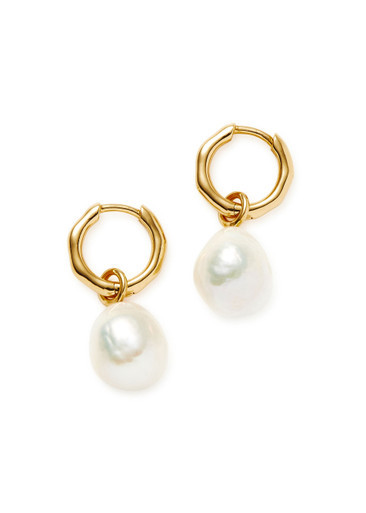 Organic mini 18kt gold-plated vermeil hoop earrings | Harvey Nichols