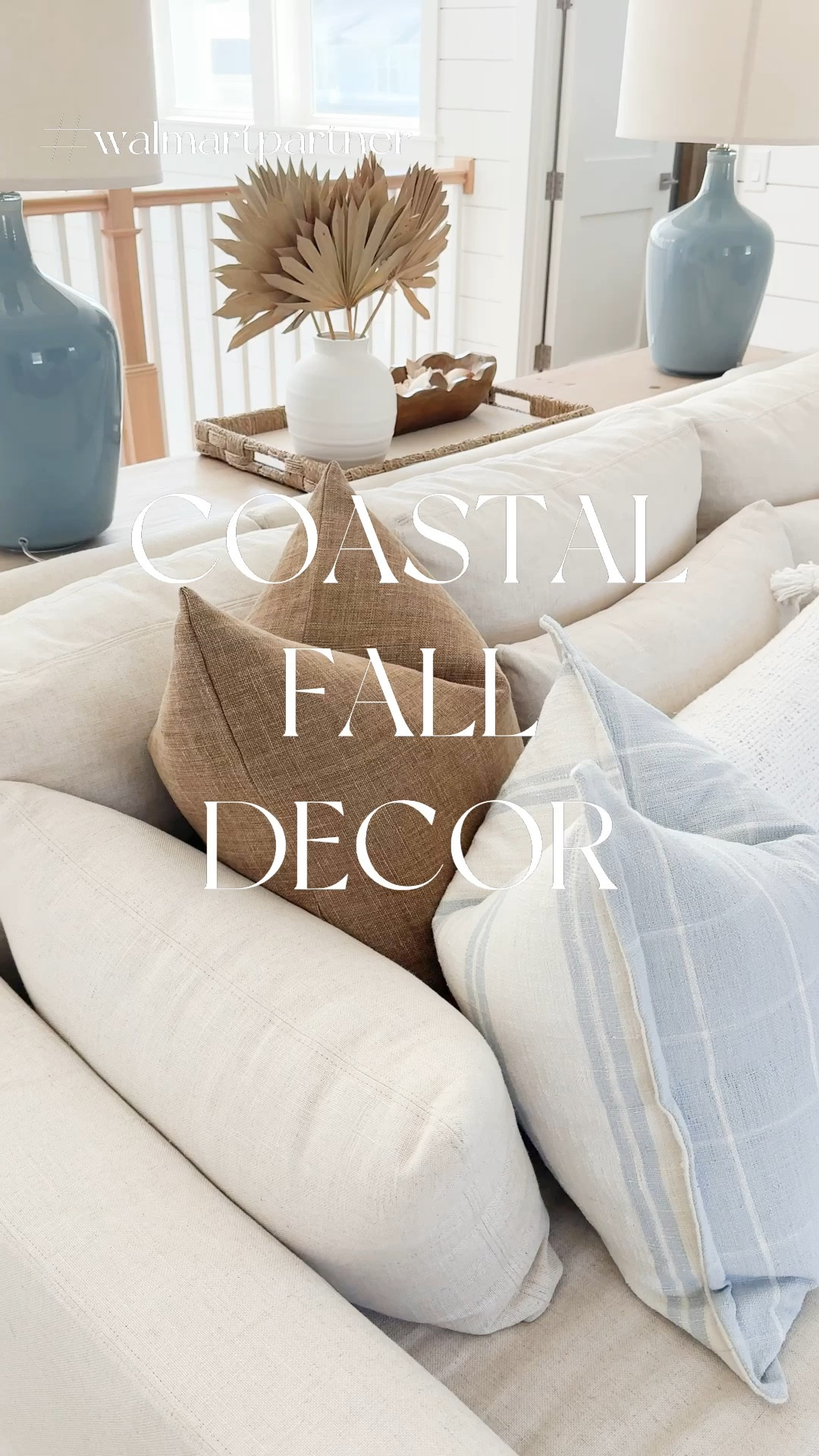 Who says coastal decor and fall don’t mix? 🍂 #walmartpartner I’m leaning into the blue tones mixed with brown this fall and I found so many great options at @walmart! These reversible blue plaid pillow covers can be used year round, but mixed with brown tones they work great for fall! Mix in some dried palm stems, wood pumpkins, seagrass scallops, buffalo check throw blankets, and more and the vibe is instantly cozy! Most of these items are under $20 and some are on sale tonight! Enjoy the rest of your weekend! 🩵 #walmarthome #walmart #ltkhome #ltkseasonal #ltkfindsunder50 #ltkfindsunder100 #ltkstyletip #ltksalealert

#LTKSeasonal #LTKFindsUnder50 #LTKHome