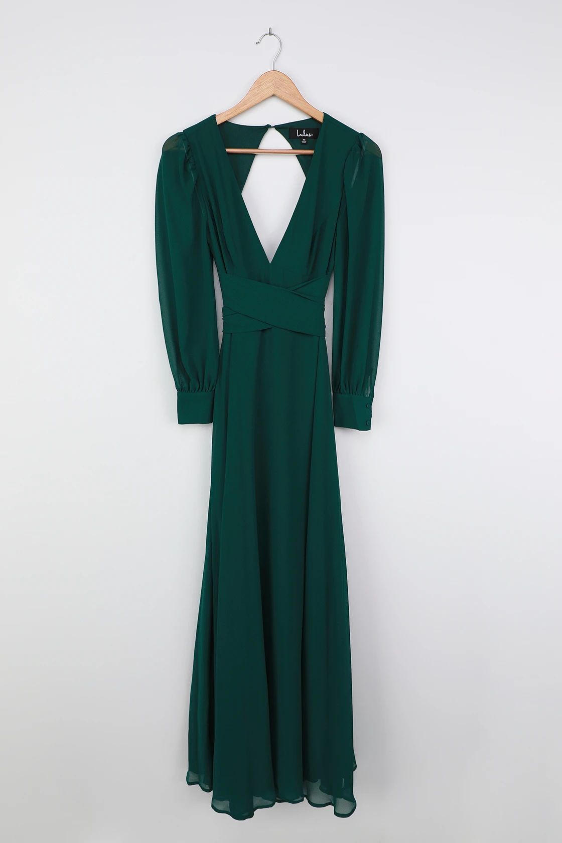 Talk About Divine Hunter Green Long Sleeve Backless Maxi Dress | Lulus (US)