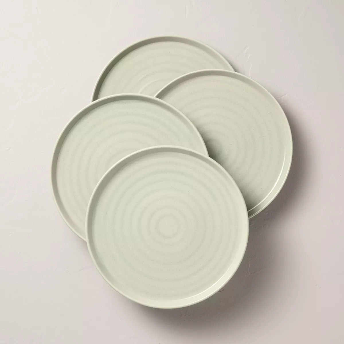 4pk 10" Flared Brim Stoneware Dinner Plate Serene Green - Hearth & Hand™ with Magnolia | Target