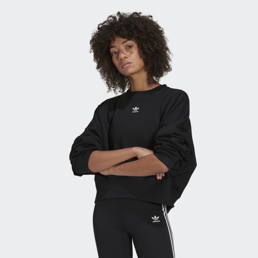 adidas Adicolor Essentials Fleece Sweatshirt - Black | Women's Lifestyle | adidas US | adidas (US)
