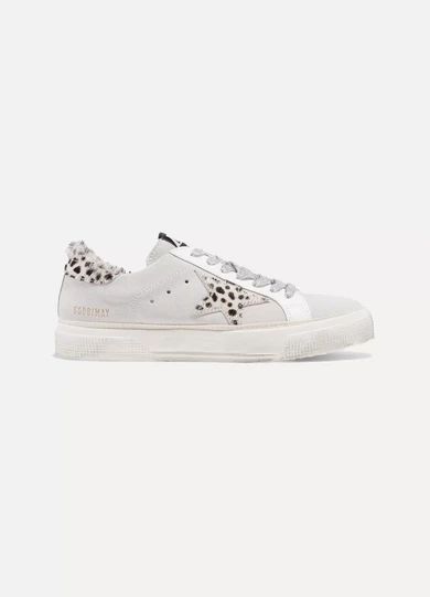 Golden Goose Deluxe Brand - Superstar Distressed Leopard-print Calf Hair And Suede Sneakers - White | NET-A-PORTER (US)