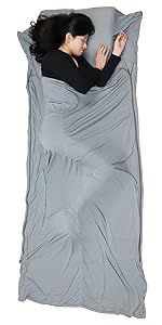 Browint Silk Sleeping Bag Liner, Silk Sleep Sack, Extra Wide 87"x43", Lightweight Travel Sheet fo... | Amazon (US)