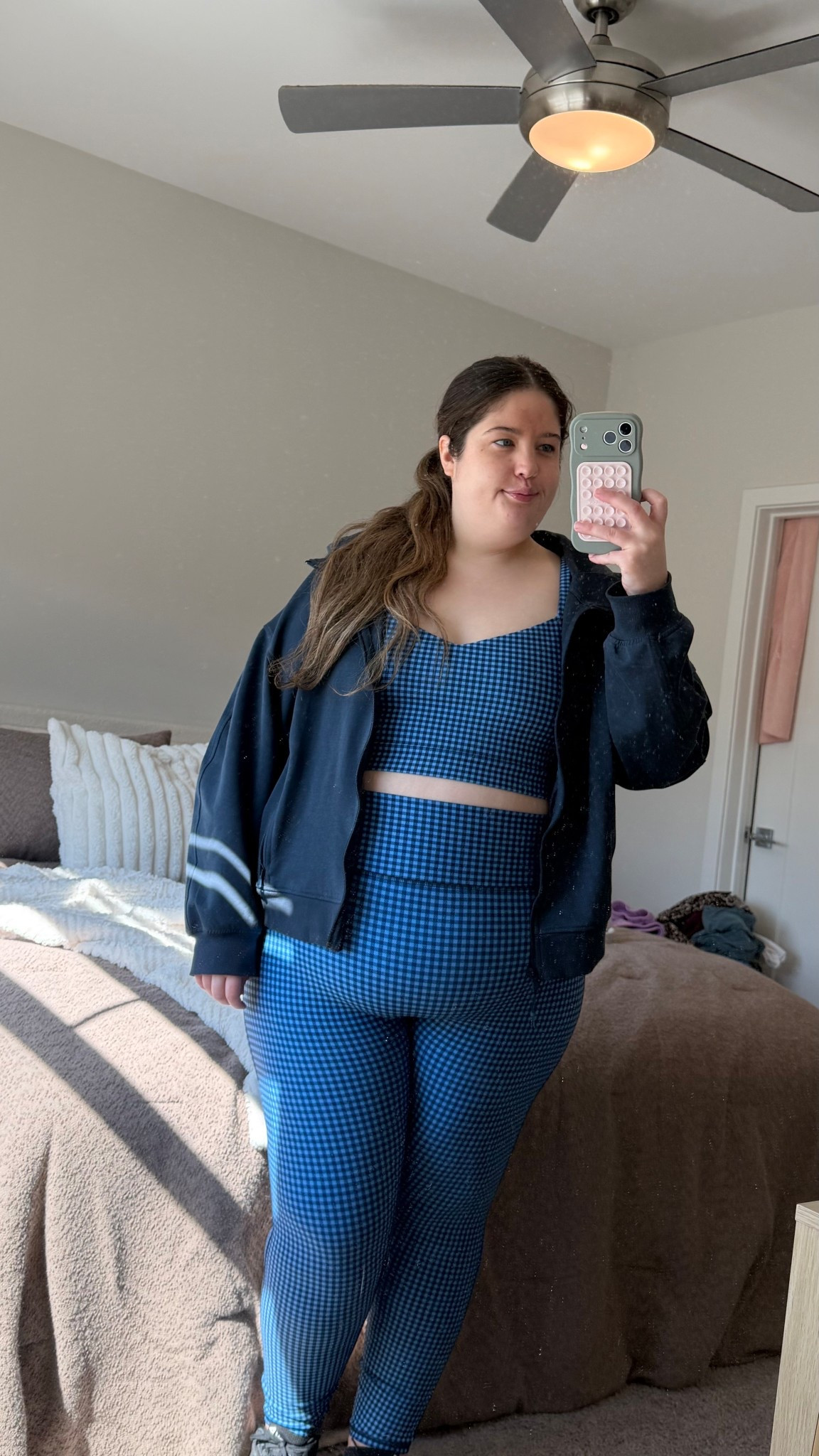 blue gingham workout set 🫐💙 one of my favs right now! Wearing XXL in the set & 2X in sweatshirt 

#LTKPlusSize #LTKMidsize #LTKootd