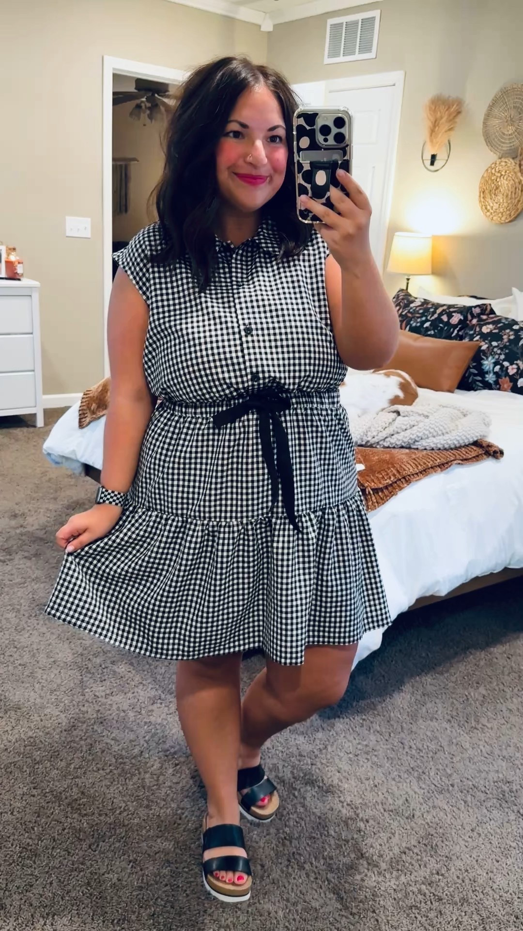 Obsessed with this checkered two-piece set from Target 🖤 The matching blouse + skirt combo is cute, comfy, and perfect for work or weekend plans!

sandals: fit true to size // wearing a 5 dress: fits small // wearing a large 

 

#LTKFindsUnder50 #LTKStyleTip #LTKWorkwear