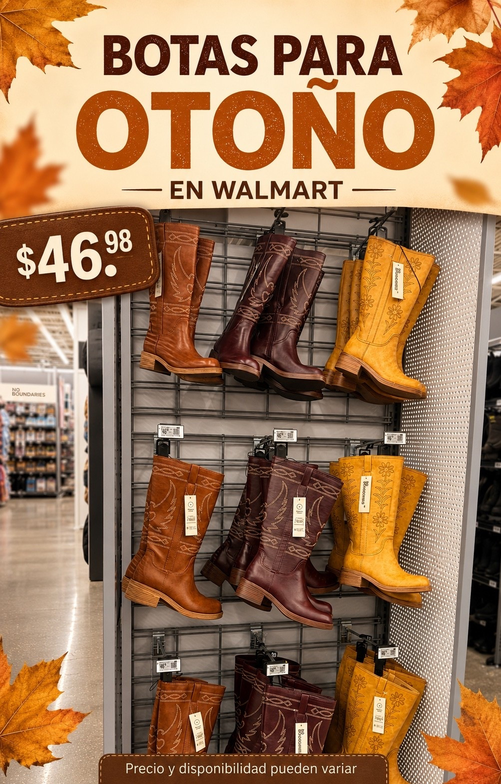 🤠🍂 ¡Las botas vaqueras que necesitas para tus looks de otoño están en Walmart!

Disponibles en tonos marrón, vino y mostaza, perfectas para combinar con jeans, vestidos o faldas. ¿Cuál color escogerías? 😍👇

📍Encontradas en Walmart
💲Precio aproximado: $46.98
El precio y la disponibilidad pueden variar según la tienda.

#WalmartFinds #BotasVaqueras #ModaDeOtoño #WalmartFashion #LookOtoñal #CowboyBoots #EstiloVaquero #HallazgosWalmart #ModaMujer #IdeasDeOutfits

#LTKxWalmart #LTKU #LTKSaleAlert