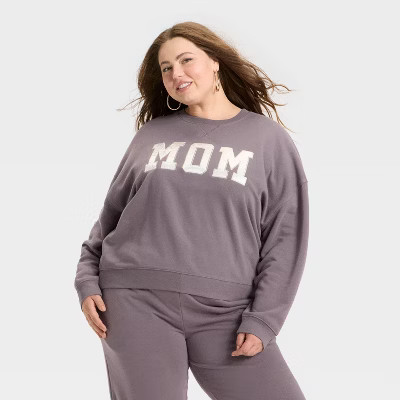 Women's Mother's Day "Mom" Graphic Sweatshirt - Charcoal | Target
