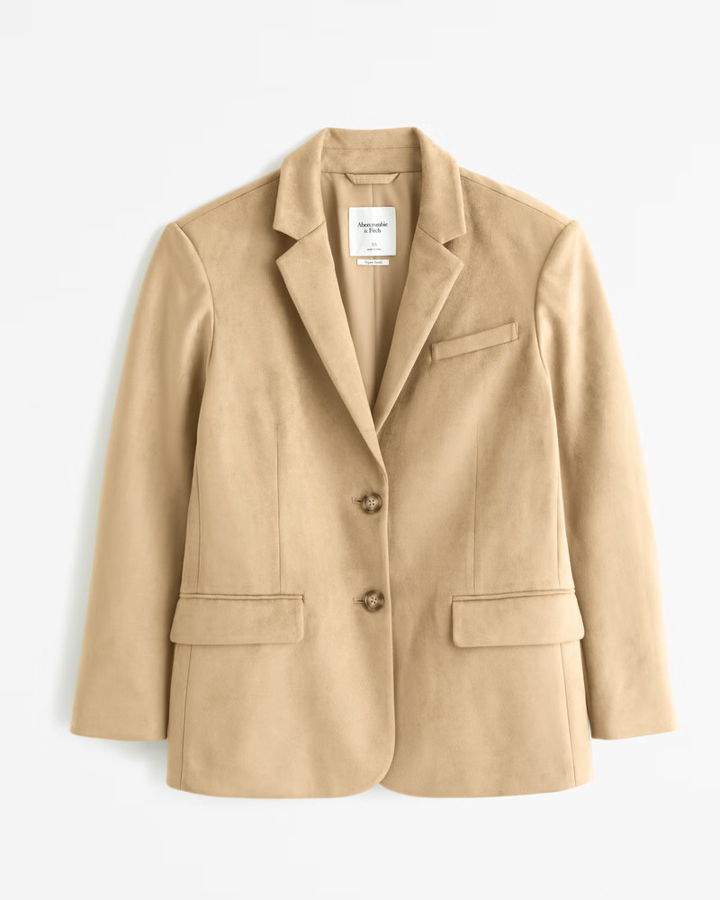 Women's Faux Suede Slouchy Blazer | Women's Clearance | Abercrombie.com | Abercrombie & Fitch (UK)