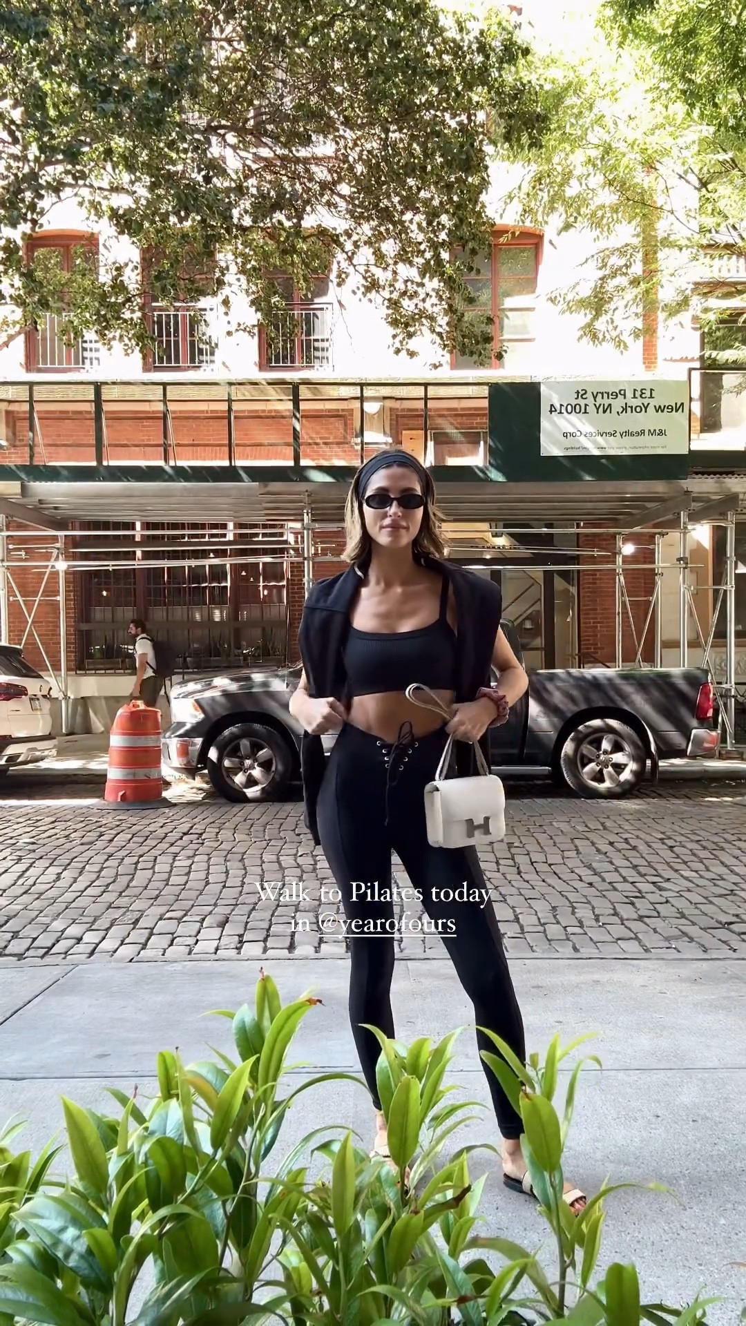 Walk to Pilates today in Year of Ours 🖤🧘‍♀️