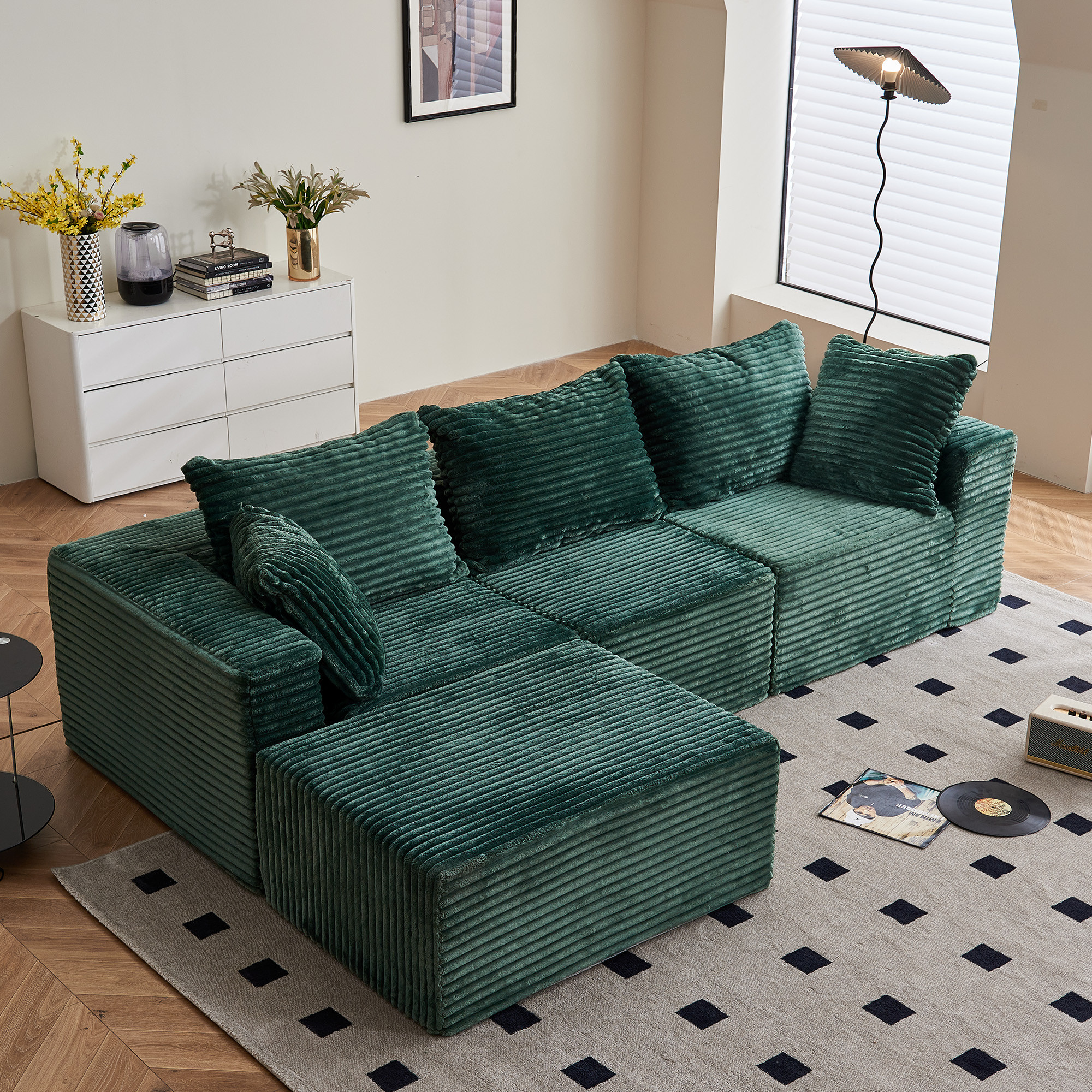 KAMOMA 108" Modular Sectional Sofa Cloud Sectional Couch with Deep Seat Modern L-Shape Upholstere... | Walmart (US)