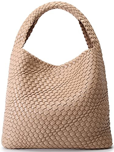 Fashion Woven Purse for Women Top-handle Shoulder Bag Soft Summer Hobo Tote Bag | Amazon (US)