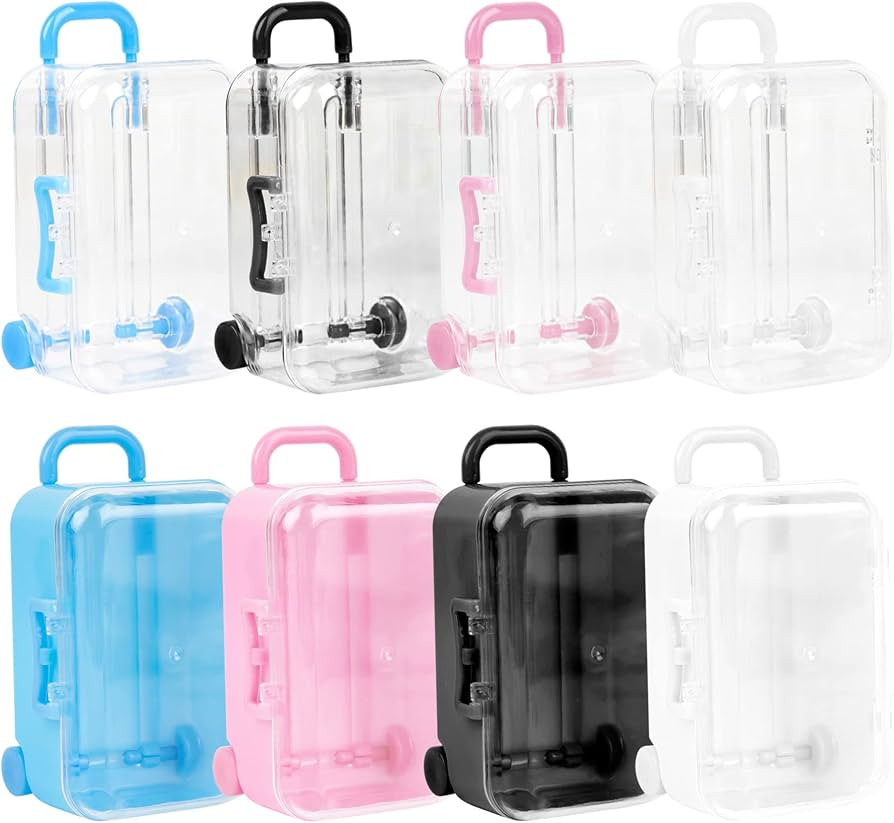 Framendino, 8 Pack Plastic Mini Suitcase Tiny Travel Jewelry Candy Box for Home Wedding Decoratio... | Amazon (US)