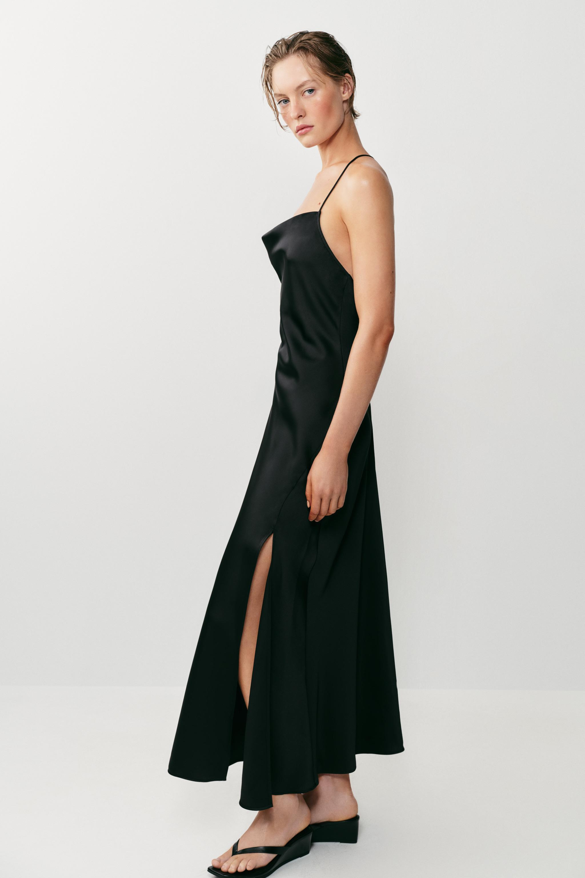 SATIN DRESS WITH BACK DETAIL | Zara UK