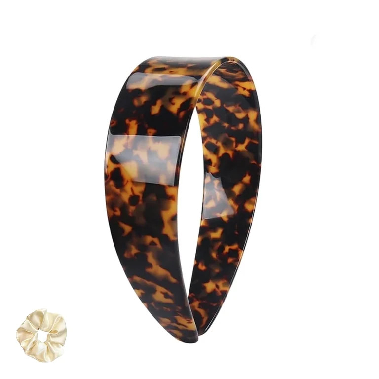 Thick Tortoise Shell Headband, Ligth Flexible No Slip Durable Fashion Hair Hoop, 1.5 inch Classic... | Walmart (US)