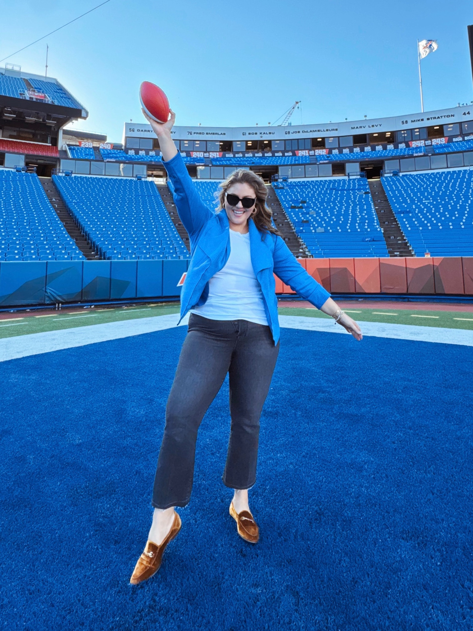 Had fun at the Buffalo Bills game today - wearing size XL in jacket & short, 16Plus in jeans. 

#LTKSeasonal #LTKStyleTip #LTKMidsize