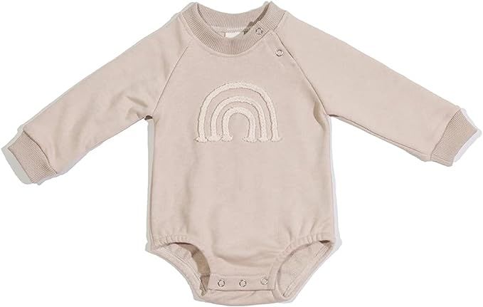 Cicrk Newborn Baby Bodysuit Rompers Clothes Girls boys One-Piece Jumpsuit Infant Rainbow French T... | Amazon (US)