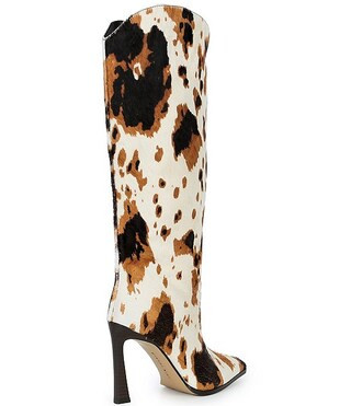 Maybelle Cow Print Haircalf Snip Toe Tall Boots | Dillard's