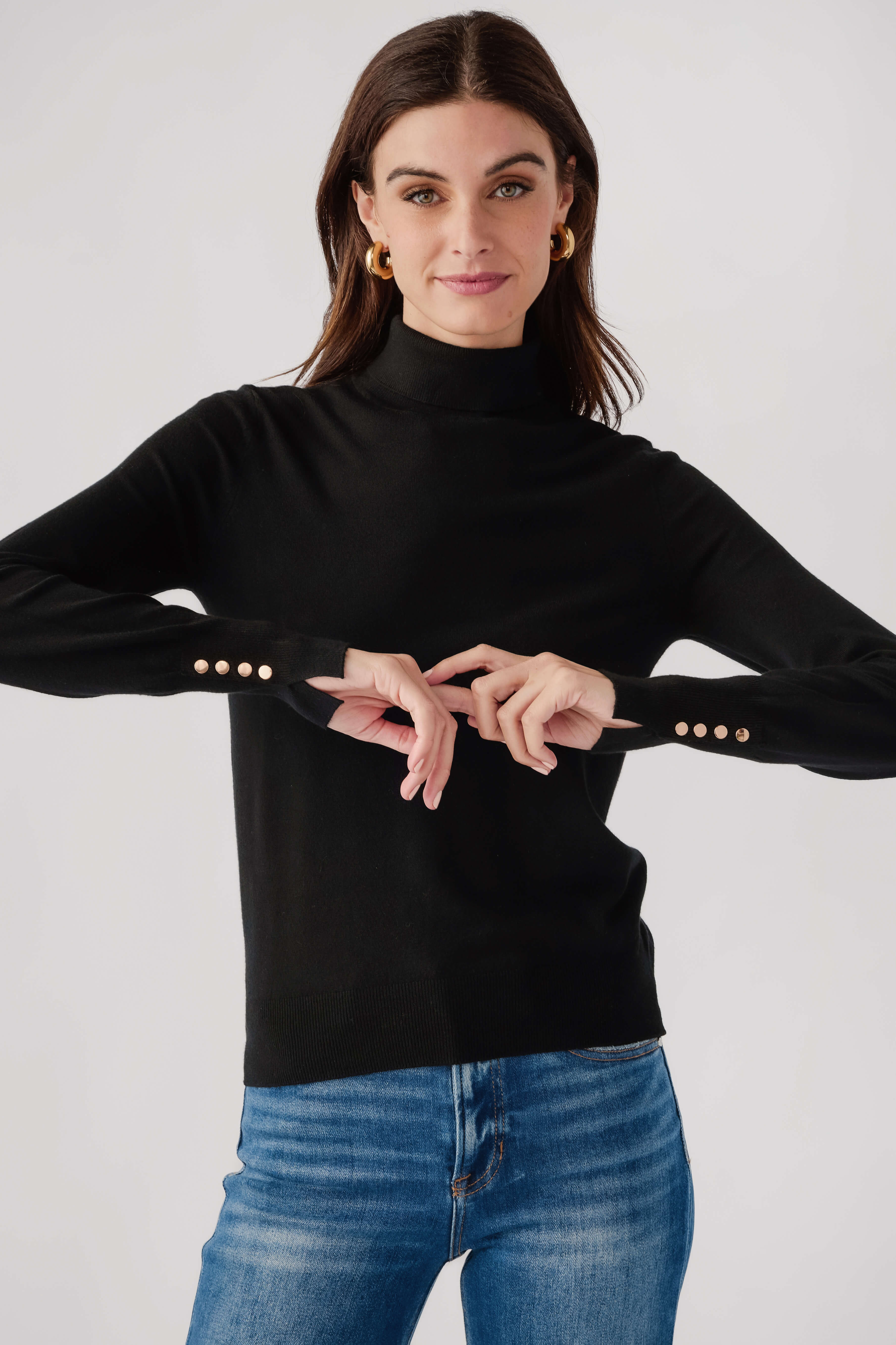 Skies Are Blue Knit Turtleneck Top | Social Threads