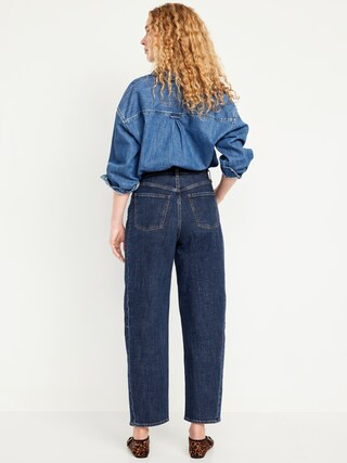 High-Waisted Barrel Ankle Jeans | Old Navy (US)