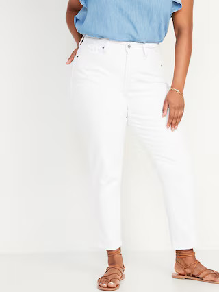 Curvy High-Waisted O.G. Straight White Ankle Jeans for Women | Old Navy (US)