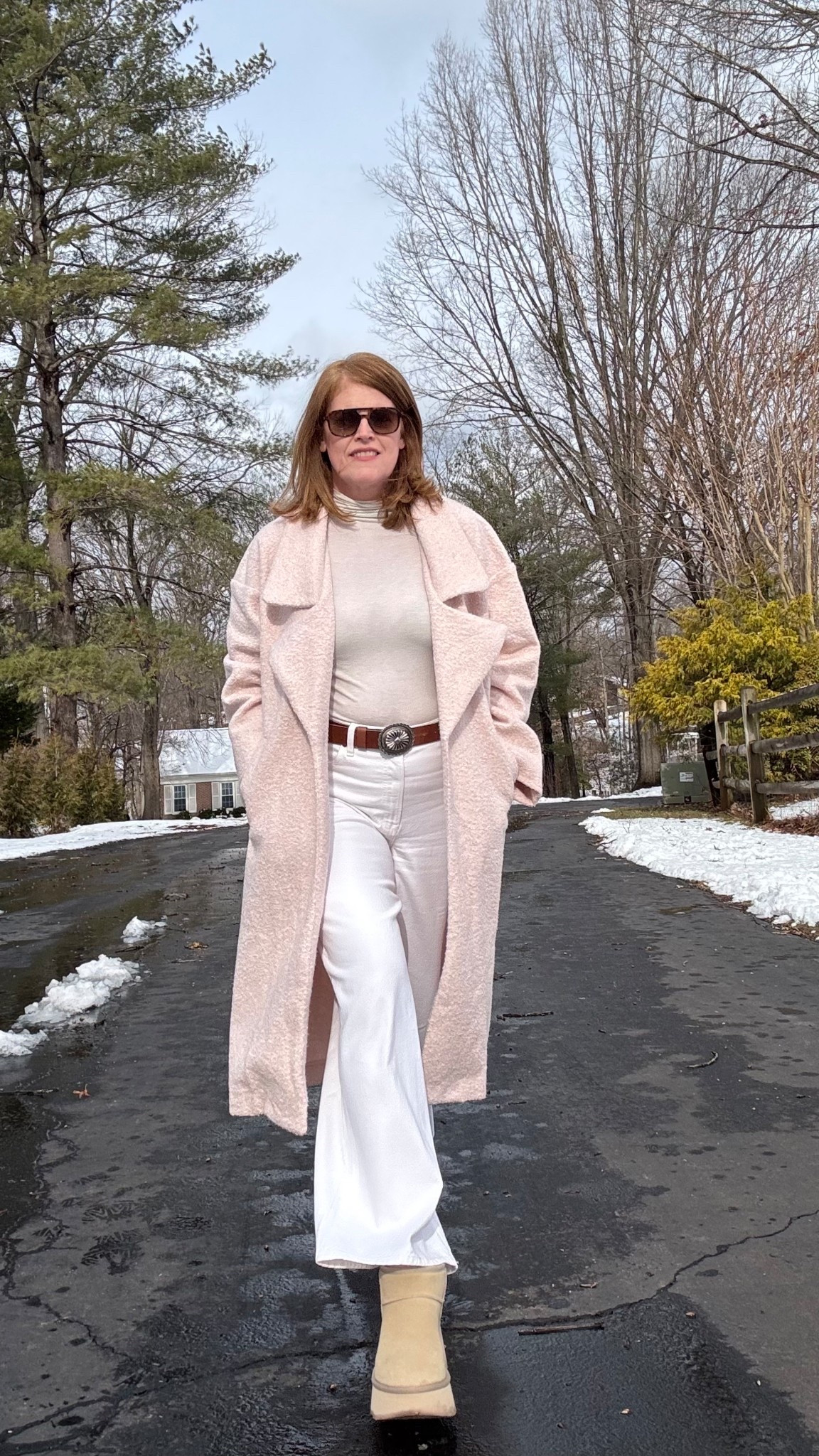 Coming out of hibernation and channeling spring in this chic soft pink coat and white wide jeans 💕

#LTKMidsize #LTKdayinmylife #LTKootd